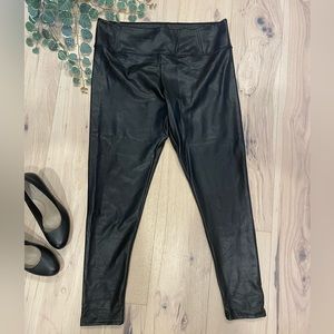 7 for all Mankind Black Faux Leather Leggings Size 1X